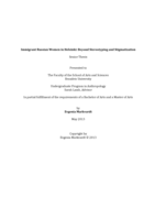 Immigrant Russian Women in Helsinki: Beyond Stigmatization and Stereotyping