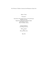 New Positions in Tradition: American Jewish Responses to Queer Jews