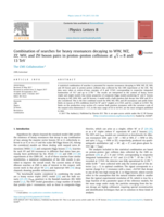 Combination of searches for heavy resonances decaying to WW, WZ, ZZ, WH, and ZH boson pairs in proton–proton collisions at&nbsp;√s=8&nbsp;and 13 TeV