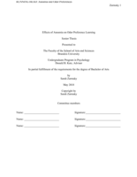 Effects of Anosmia on Odor Preference Learning