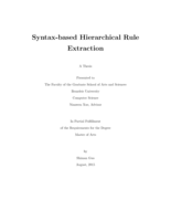 Syntax-based Hierarchical Rule Extraction