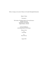 Effects of Aging on Associative Memory for Socially Meaningful Information