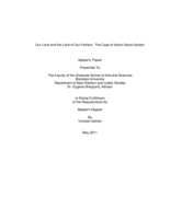 Our Land and the Land of Our Fathers: The Case of Aaron David Gordon