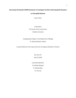 Generating Cell-Specific CRISPR Knockouts to Investigate the Role of Neuropeptide Receptors on Drosophila Behavior