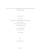 To be or not to be: A corpus-based study of unaccusative verbs and auxiliary selection