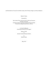 An Examination of Cavità 254 in Orvieto, Italy, and its Primary Usage as an Etruscan Quarry