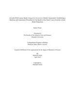 Juvenile Wild Lemon Shark (Negaprion brevirostris) Health Assessment: Establishing a Baseline and Assessment Procedure for the Health of the South Caicos Juvenile Lemon Shark Population
