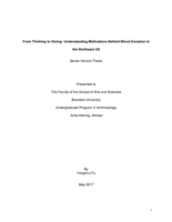 From Thinking to Giving: Understanding Motivations Behind Blood Donation in the Northeast US