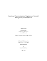 Functional Characterization of Regulators of Bacterial Pathogenicity and Metabolism