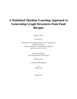 A Statistical Machine Learning Approach to Generating Graph Structures from Food Recipes