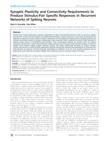 Synaptic Plasticity and Connectivity Requirements to Produce Stimulus-Pair Specific Responses in Recurrent Networks of Spiking Neurons