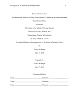 Autism in Conversation: Psycholinguistic Analysis of Dyadic Conversations of Children on the Autism Spectrum