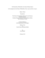 The Potentiality of Phytoliths in the Study of Roman Spices: An Investigation into the Nature of Phytoliths in Piper nigrum and Piper longum.