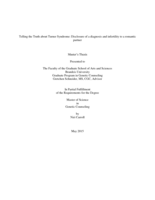 Telling the Truth about Turner Syndrome: Disclosure of a diagnosis and infertility to a romantic partner