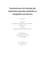 Neural processes for learning and monitoring sequential regularities in changeable environments