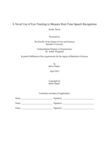 A Novel Use of Eye-Tracking to Measure Real-Time Speech Recognition