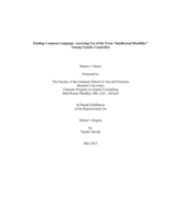 Finding Common Language: Assessing Use of the Term “Intellectual Disability” Among Genetic Counselors