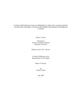 Patient preferences for an appropriate time for cancer genetic counseling and BRCA testing for women diagnosed with breast cancer