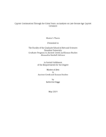 Cypriot Continuation Through the Crisis Years: an Analysis on Late Bronze Age Cypriot Ceramics