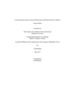 University Interventions in Sexual Misconduct and Intimate Partner Violence