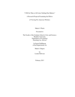 "I Will be Thin at All Costs; Nothing Else Matters:" A Research Proposal Examining the Effects of Viewing Pro-Anorexia Websites
