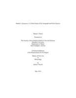 Handel's Agrippina: A Critical Study of the Autograph and Early Sources