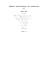 Niddah 2.0: Jewish Menstrual Purity in the Internet Age