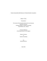 Factors Associated with Burnout in Clinical Genetic Counselors