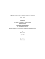 Argentine Political Law and the Recurring Breakdown of Democracy