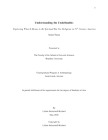 Understanding the Undefinable:  Exploring What It Means to Be Spiritual But Not Religious in 21st Century America