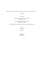Public Law 280 and its Applications: the Oppressive Effects of an Ambiguous Statute