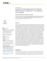 Evaluation of the performance of national health systems in 2004-2011: An analysis of 173 countries.