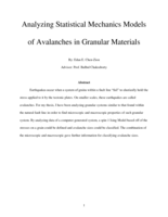Analyzing Statistical Mechanics Models of Avalanches in Granular Materials