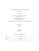 Effects of Misleading Context on Spoken Word Recognition