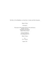 The Effect of Trait Mindfulness on Acute Stress is Gender and Affect Dependent