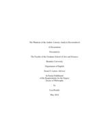 The Phantom of the Author: Literary Analysis Reconsidered