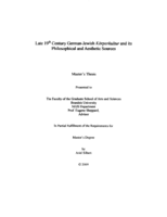 Late 19th Century German-Jewish Korperkultur and its Philosophical and Aesthetic Sources