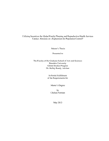 Utilizing Incentives for Global Family Planning and Reproductive Health Services Uptake: Altruistic or a Euphemism for Population Control?