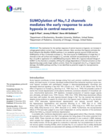 SUMOylation of NaV1.2 channels mediates the early response to acute hypoxia in central neurons.