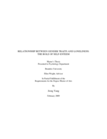 Relationship between Gender Traits and Loneliness: The Role of Self-Esteem