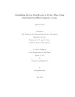 Identifying Adverse Drug Events in Twitter Data Using Semi-Supervised Bootstrapped Lexicons