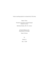 Genetic counseling perspectives on prenatal array CGH testing