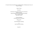 A Vision for Coherent Israel Education: The Makom Matrix, The Right Angle Vector, and Diagonal Pedagogy