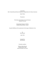 Locked Out:  How Criminal Records Restrict Employment Opportunities for African-Americans