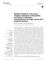 Multiple Solutions to the Same Problem: Utilization of Plausibility and Syntax in Sentence Comprehension by Older Adults with Impaired Hearing