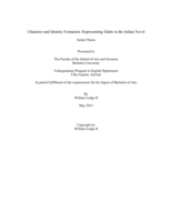 Character and Identity Formation: Representing Dalits in the Indian Novel