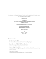 Development of a Genetics Education Tool for the Non-medical Staff of Perkins School for the Blind Secondary Program