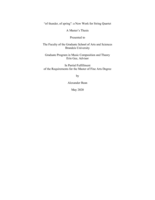 “of thunder, of spring”: a New Work for String Quartet