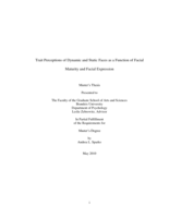 Trait Perceptions of Dynamic and Static Faces as a Function of Facial Maturity and Facial Expression