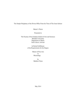 The Simple Polyphony of the Divine Office From the Time of The Great Schism